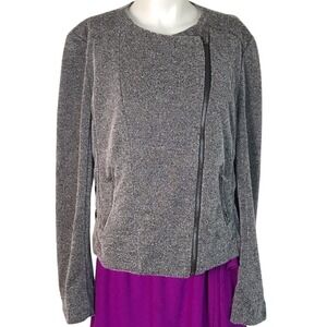CATHERINE MALANDRINO SALT & PEPPER MOTO JACKET Size Small